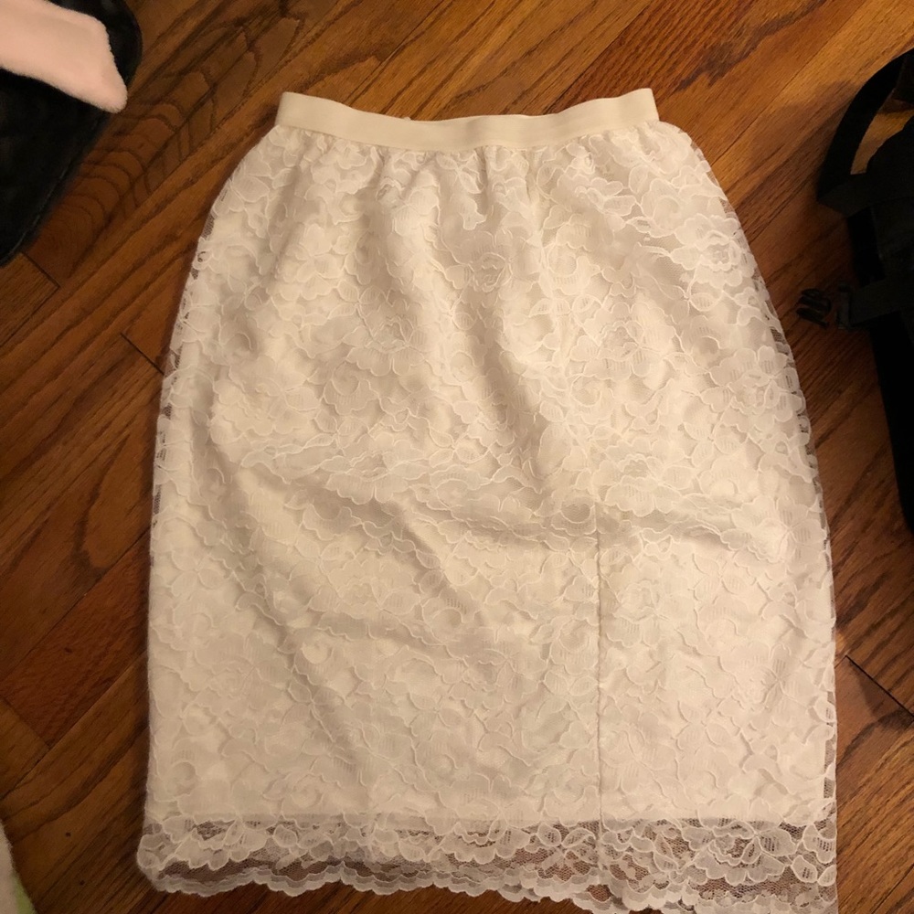 White lace skirt
